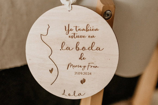 Placa de madera - Embarazada