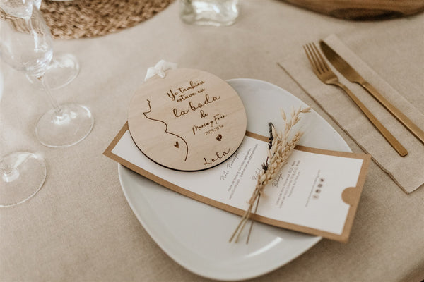 Placa de madera - Embarazada