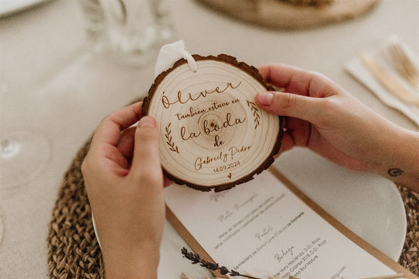 Rodaja de madera - Embarazo y nombre del bebé