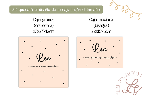 Caja de recuerdos en madera - Puntos