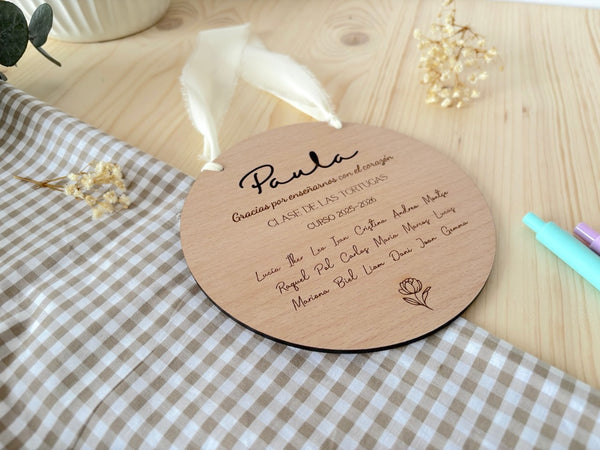 Placa madera - Profe troquelada