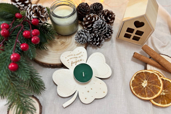 Porta velas de madera