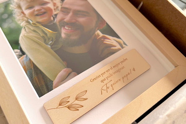 Marco de fotos - Placa madera (Día del padre)