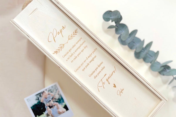 Caja vino en madera -Personalizada