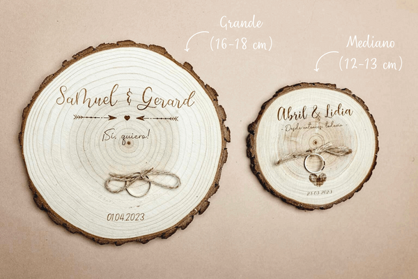 Porta alianzas - Frase lateral con ramillete - Lletres de Vida