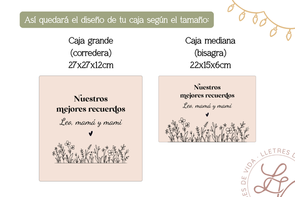 Caja recuerdos - Flores y corazón