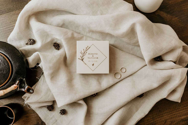 Caja porta alianzas - Rombo floral - Lletres de Vida