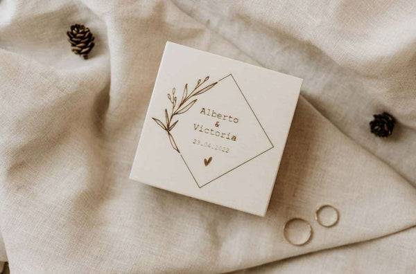 Caja porta alianzas - Rombo floral - Lletres de Vida