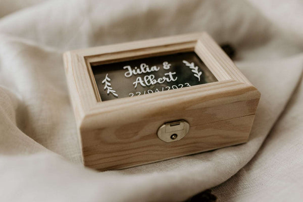 Caja porta alianzas - Cristal con ramas - Lletres de Vida
