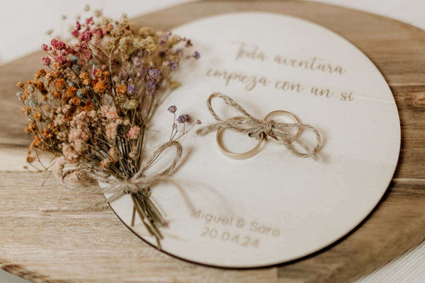 Porta alianzas - Placa ramillete - Lletres de Vida