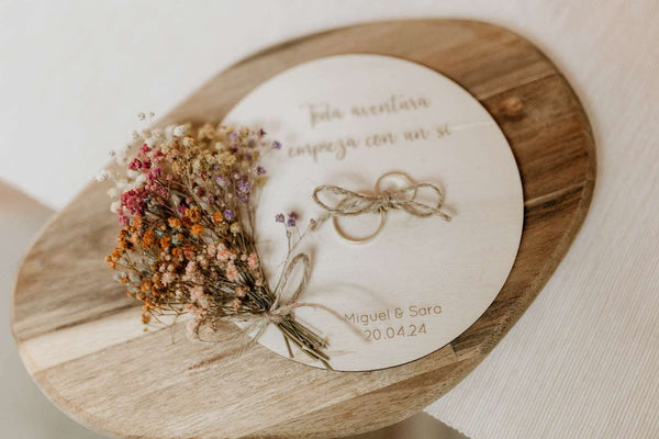 Porta alianzas - Placa ramillete - Lletres de Vida