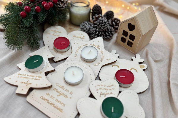 Porta velas de madera